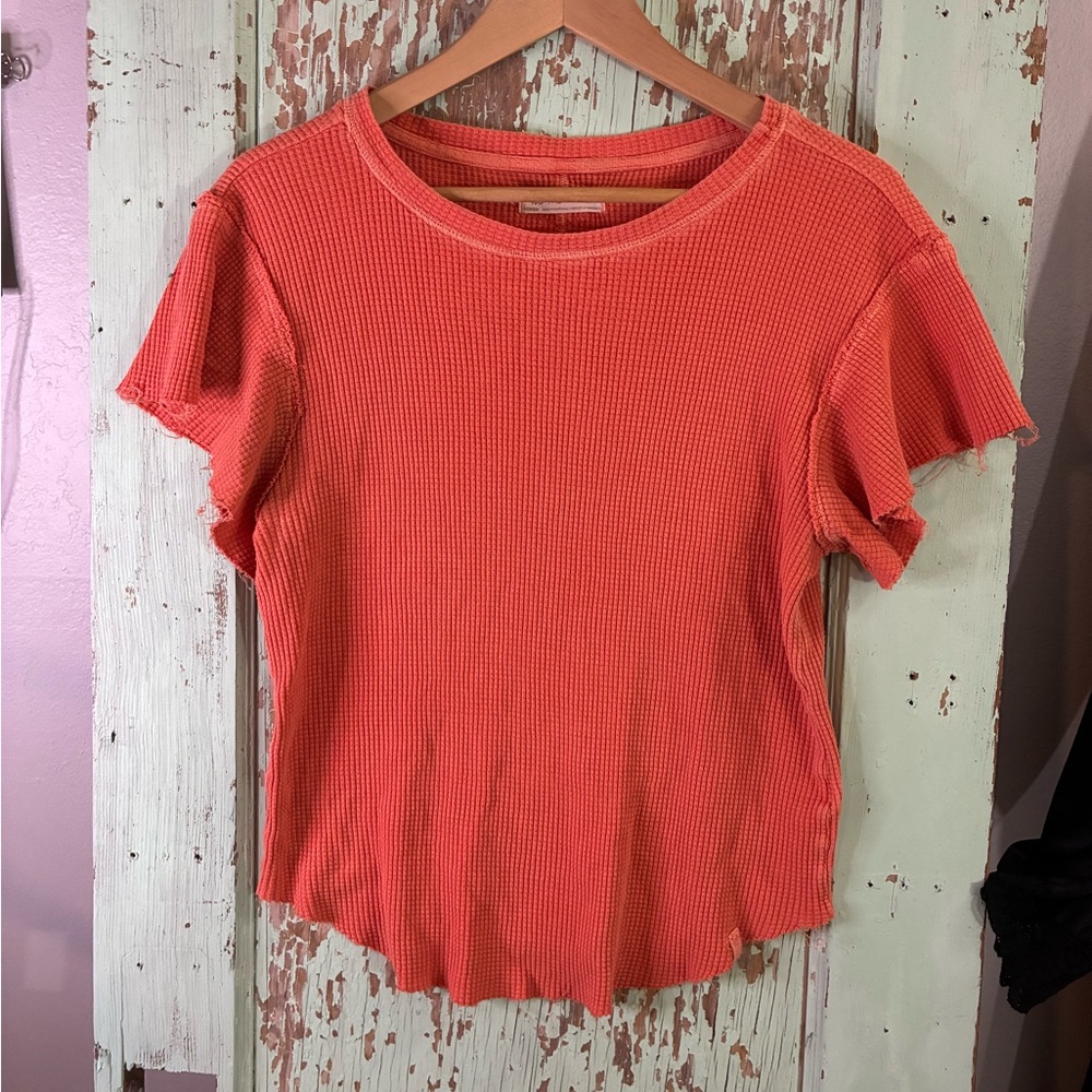 We The Free Vibrant Orange Short Sleeve Top